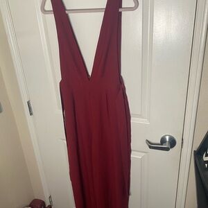 Everly Burgundy Wide Leg Jumpsuit